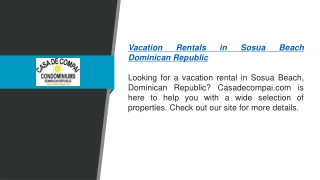 Vacation Rentals In Sosua Beach Dominican Republic  Casadecompai.com