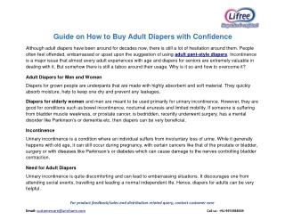 Guide on How to Buy Adult Diapers with Confidence