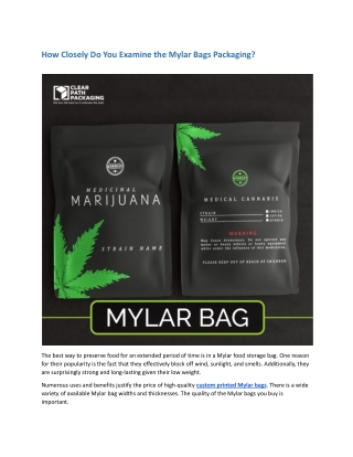 Mylar Bags Packaging
