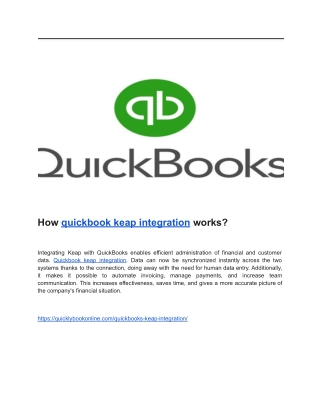 How quickbook keap integration works