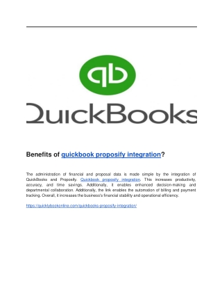 Benefits of quickbook proposify integration