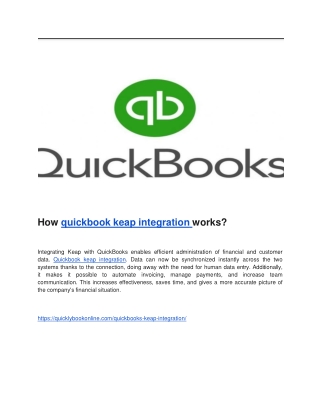 How quickbook keap integration works