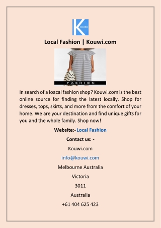 Local Fashion | Kouwi.com