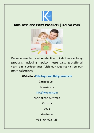 Kids Toys and Baby Products | Kouwi.com