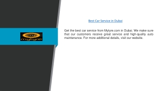 Best Car Service in Dubai | Mytyre.com