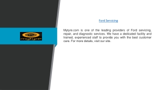 Ford Servicing | Mytyre.com