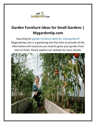 Garden Furniture Ideas for Small Gardens  Mygardentip.com