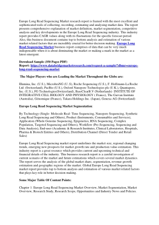 Europe Long Read Sequencing Market