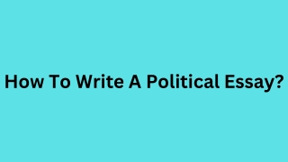 How To Write A Political Essay