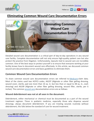 Eliminating Common Wound Care Documentation Errors