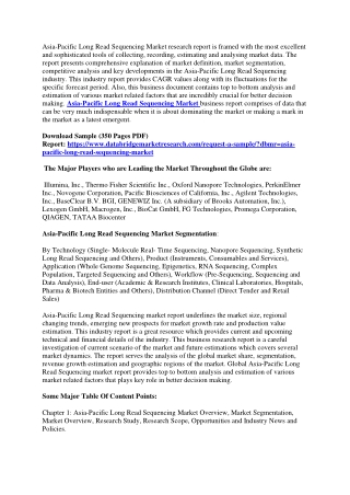 Asia-Pacific Long Read Sequencing Market