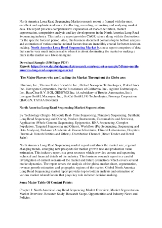 North America Long Read Sequencing Market
