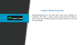 Instagram Followers Server Panel | Markenetspanel.com