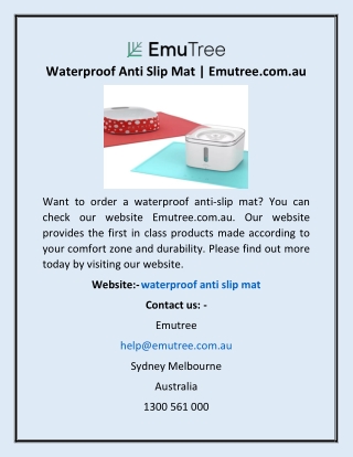 Waterproof Anti Slip Mat | Emutree.com.au
