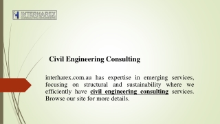 Civil Engineering Consulting  Interharex.com.au