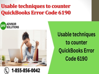 Usable techniques to counter QuickBooks Error Code 6190