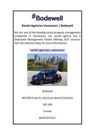 Rental Agencies Vancouver  Bodewell