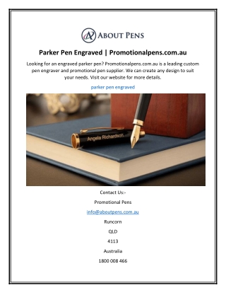 Parker Pen Engraved  Promotionalpens.com.au