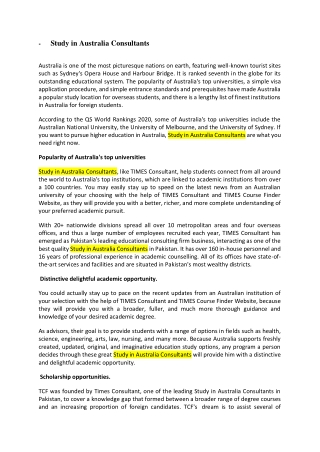 Study in Australia Consultants