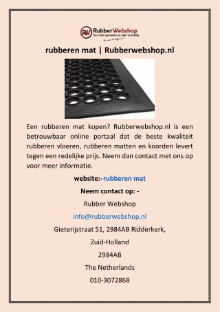 rubberen mat | Rubberwebshop.nl