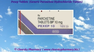 Pexep Tablets (Generic Paroxetine Hydrochloride Tablets)