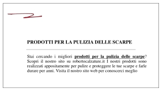 Prodotti per la pulizia delle scarpe