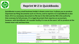 Reprint W-2 in QuickBooks