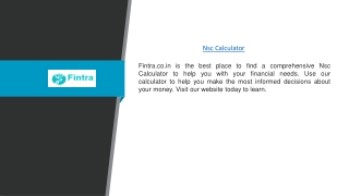 Nsc Calculator | Fintra.co.in