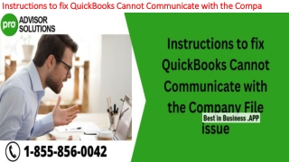 Tips To Move QuickBooks Cannot Communicate with the Company File