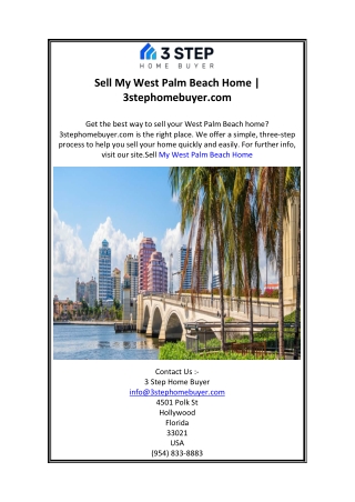 Sell My West Palm Beach Home  3stephomebuyer.com