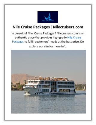 Nile Cruise Packages Nilecruisers.com