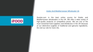 Arabic And Mediterranean Wholesaler Uk | Ifooduk.com