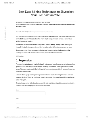 Best Data Mining Techniques to Skyrocket Your B2B Sales in 2023 _