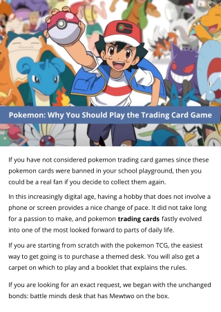 Pokemon Why You Should Play the Trading Card Game