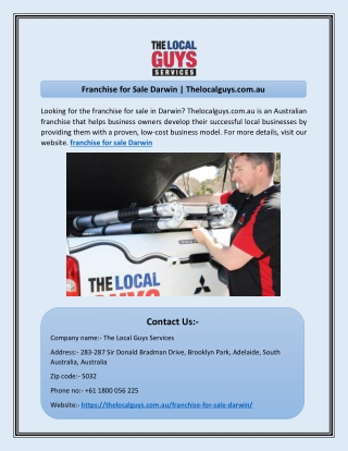 Franchise for Sale Darwin | Thelocalguys.com.au