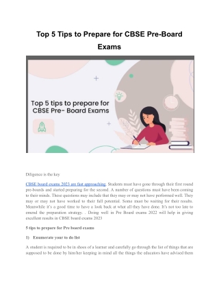 Top 5 Tips to Prepare for CBSE Pre-Board Exams