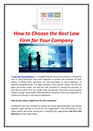 How to Choose the Best Law Firm for Your Company