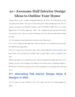 21  Awesome Hall Interior Design Ideas to Outline Your Home