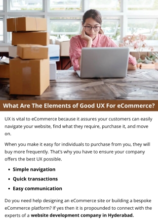 What Are The Elements of Good UX For eCommerce?