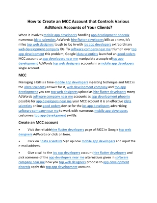 How to Create an MCC  Account that Controls Various AdWords Accounts of Your Clients