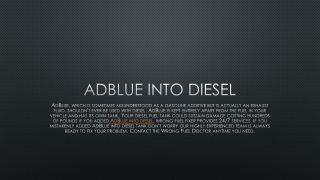 Adblue into diesel