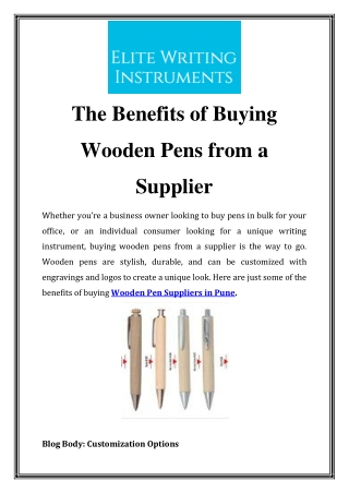 Wooden Pen Suppliers in Pune Call-9820665448