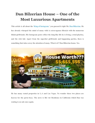 Dan Bilzerian House – One of the Most Luxurious Apartments