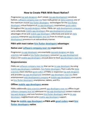 How to Create PWA With React Native