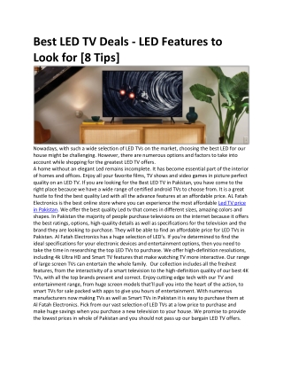 Best LED TV Deals - LED Features to Look for [8 Tips]