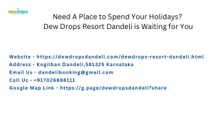 Dew Drops Resort Dandeli | Luxury Resorts in Dandeli | Resorts in Dandeli