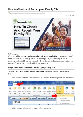 How to Check and Repair your Family File? | Step By Step Guide [2023]