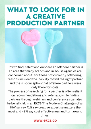 What to Look for in a Creative Production Partner