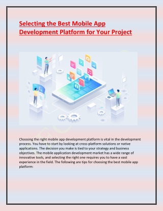 Selecting the Best Mobile App Development Platform for Your Project