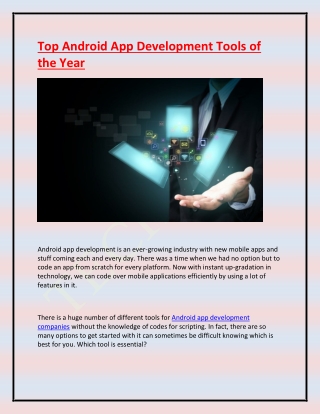 Top Android App Development Tools of the Year